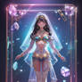 Holographic anime model 3D babe girl