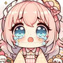 Crying chibified girl cartoon