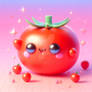 Chibified 3D tomato digital illustration