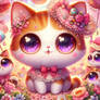 Chibified cat sweet digital illustration