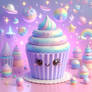 Cupcake digital illustration kawaii pastel