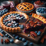 Blueberry pie digital illustration