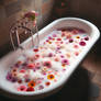 flowers in a bathtub digital illustration