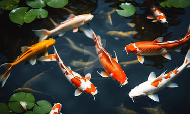 koi pond wallpaper HD