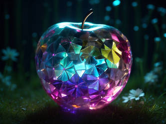 glowing crystal glass apple wallpaper HD
