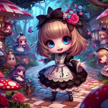 Chibified alice in wonderland babe model 3D