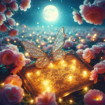 Magical book digital illustration