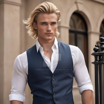 handsome blond guy model 3D