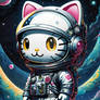 hello kitty in space cartoon cute colorful