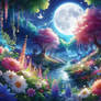 mystical forest magic digital art colorful