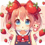 anime strawberry girl portrait digital art