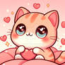cute cat with heart in eyes sweet