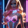 barbie in lingerie neon light model 3D HD babe