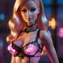 barbie in lingerie neon light model 3D HD babe