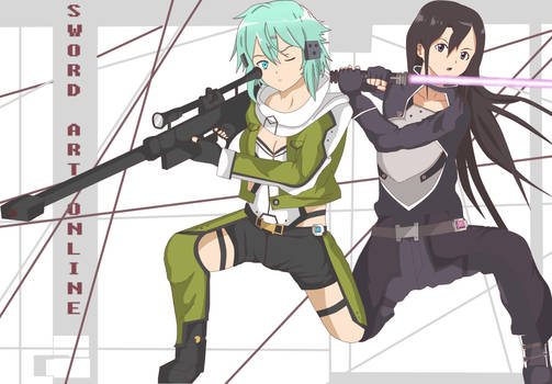 Sword Art Online 2 - Sinon and Kirito