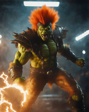 Premium Free ai Images  blanka from street fighter using his