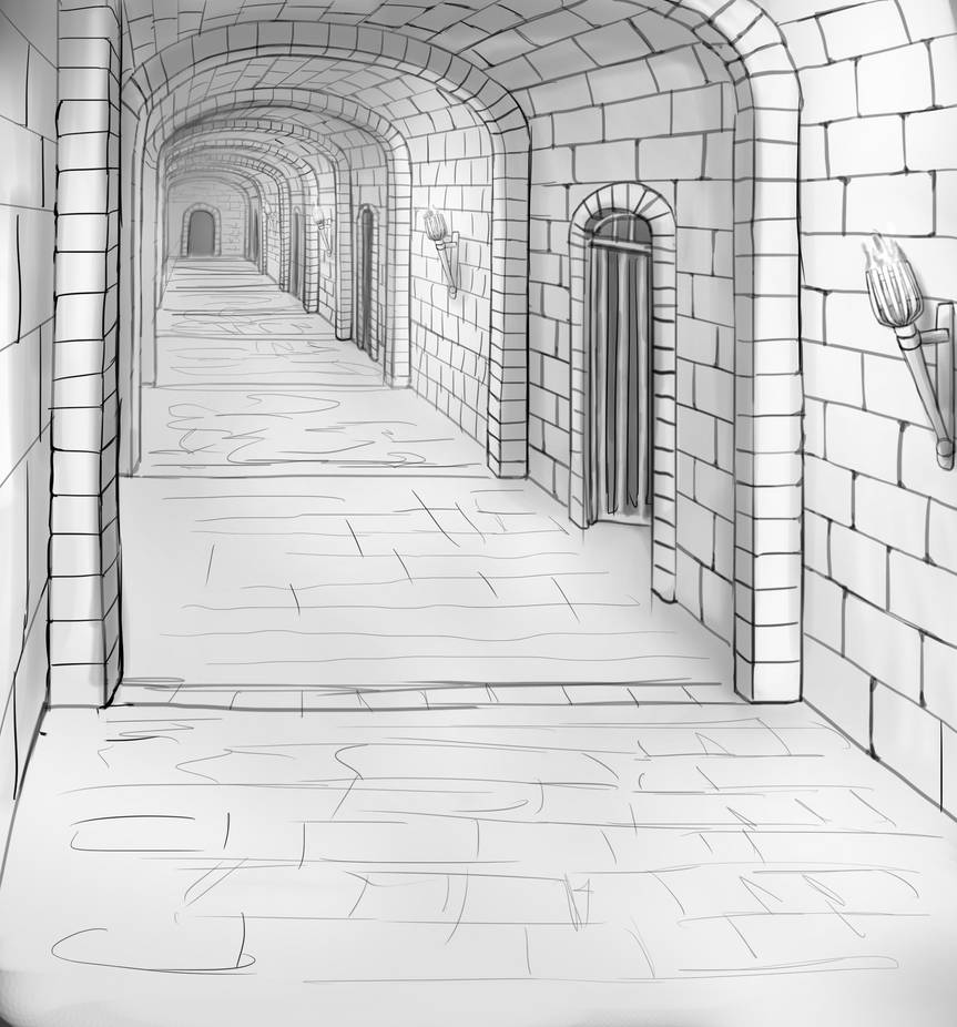 dungeon hallway by sakimitsloe on DeviantArt