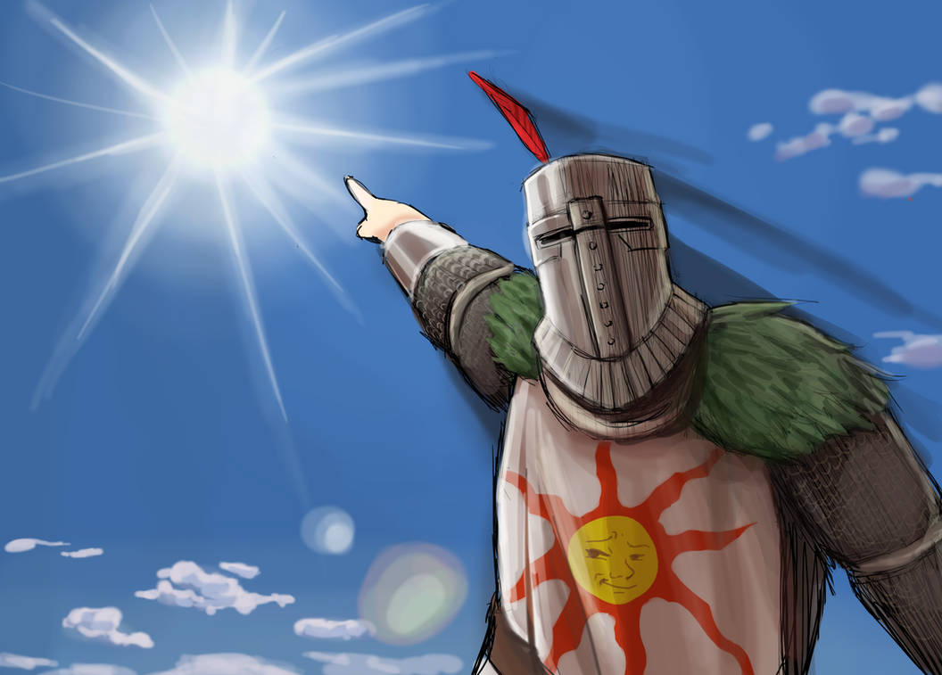 Solaire Pointing at the Sun by sakimitsloe on DeviantArt