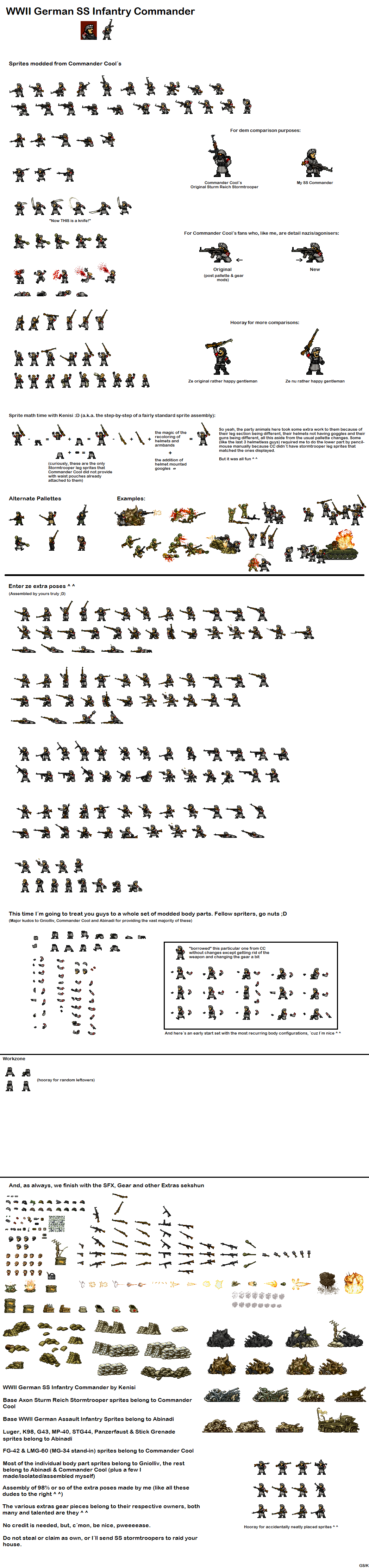 Sprite Sheet - WWII German SS Infantry Commander