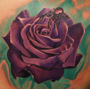 rose and spider tattoo