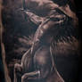 Black and Grey Centaurs Tattoo