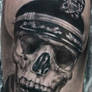 black and grey skull portrait tattoo 4