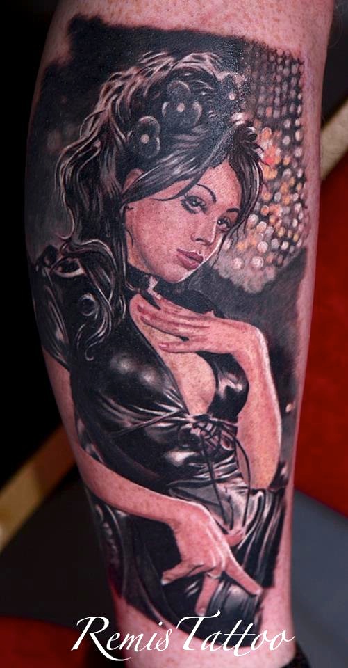 realistic pin up tattoo