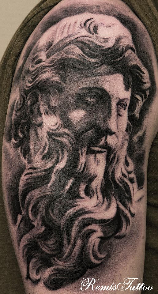Religious Statues Tattoo Black And Grey by Remistattoo on DeviantArt