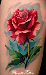 Realistic Rose Tattoo Color