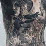 Realistic Black And Grey Tattoo