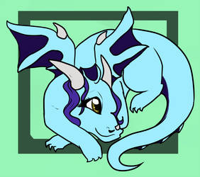 Cute Blue Dragoness (by GhoulHound)