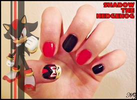 Shadow the Hedgehog Nail Art