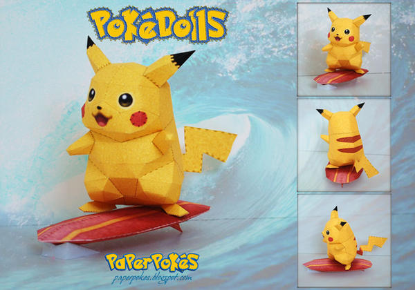 Surf Pikachu Doll Papercraft