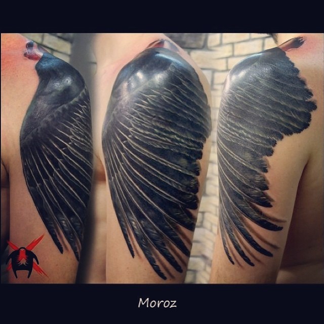 crow's wing tattoo by MorozTattoo on DeviantArt crow's wing tattoo by MorozTattoo on DeviantArt