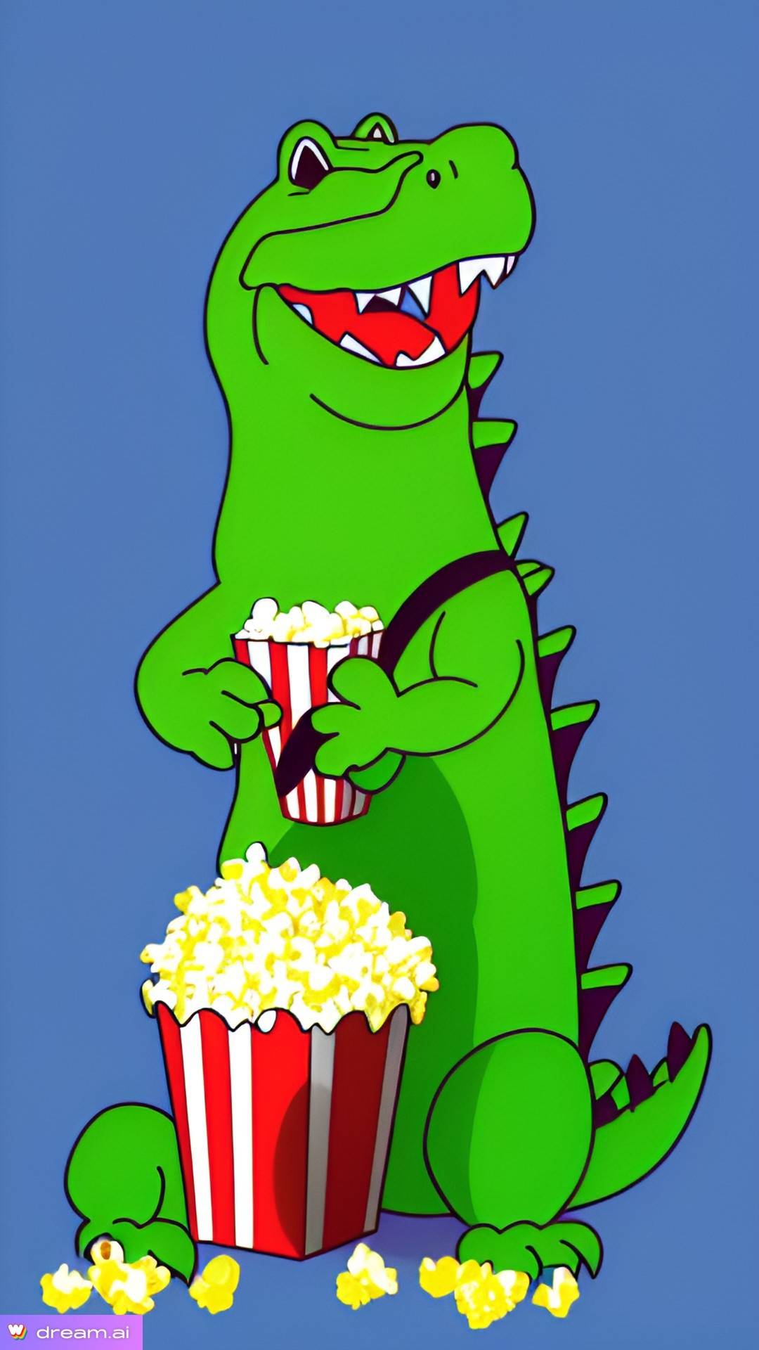 Have ever seen? An alligator eating popcorn