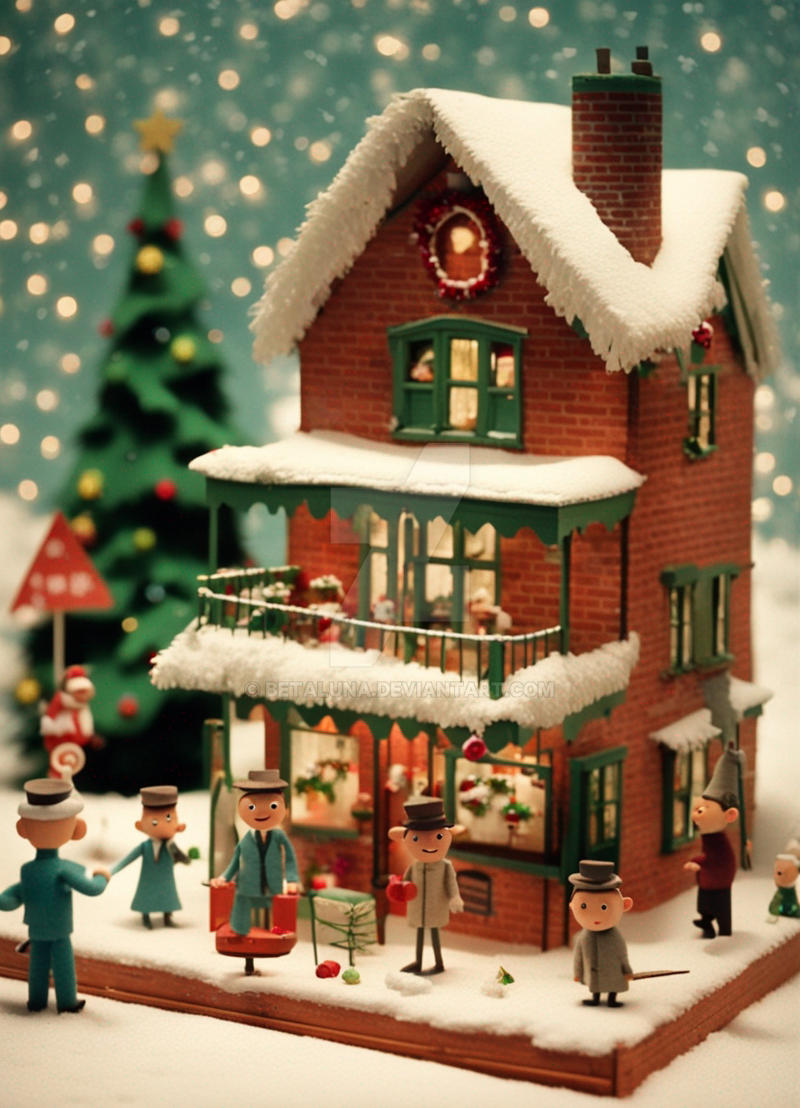 Christmas 1960s stop-motion animation style