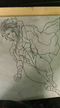 Crater City Comix Tombs WIP Power Girl ink