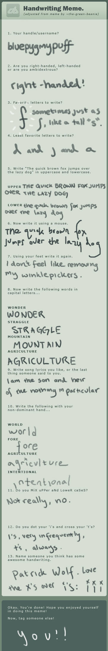 handwriting meme