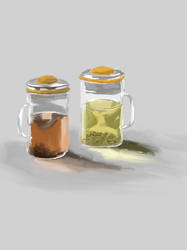 black tea and green tea