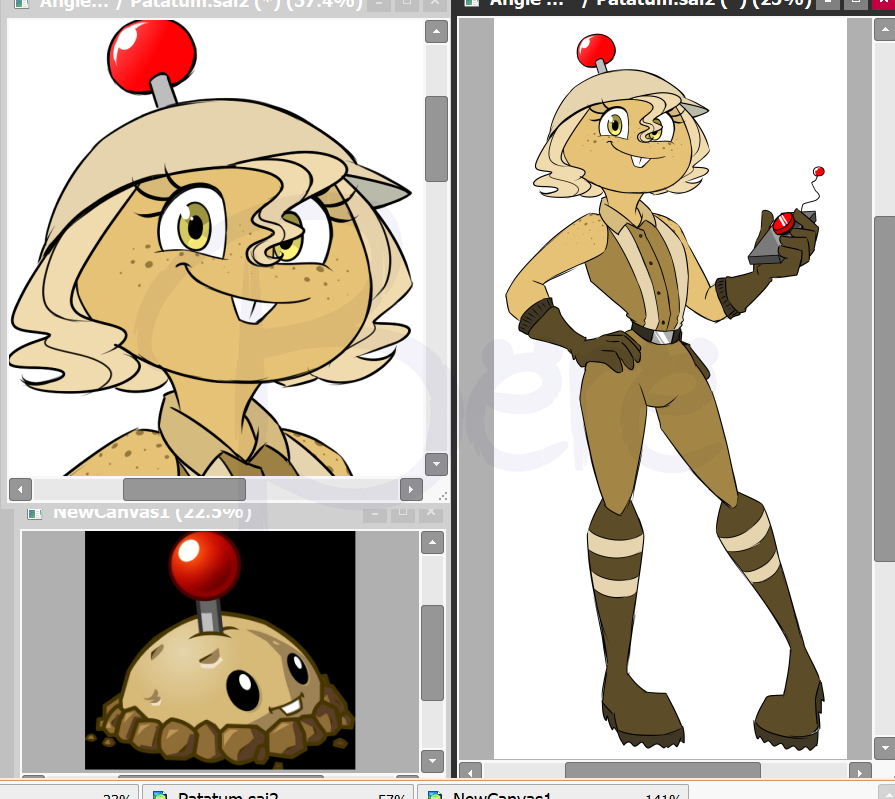 Potatomine - PVZ Anthro Plants by BereBearArt on DeviantArt