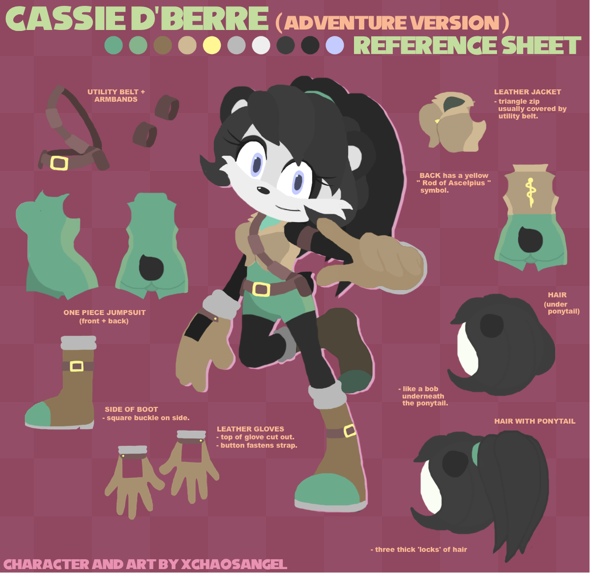 PLAYER 1: Cassie d'Berre Ref Sheet (Adventure ver)