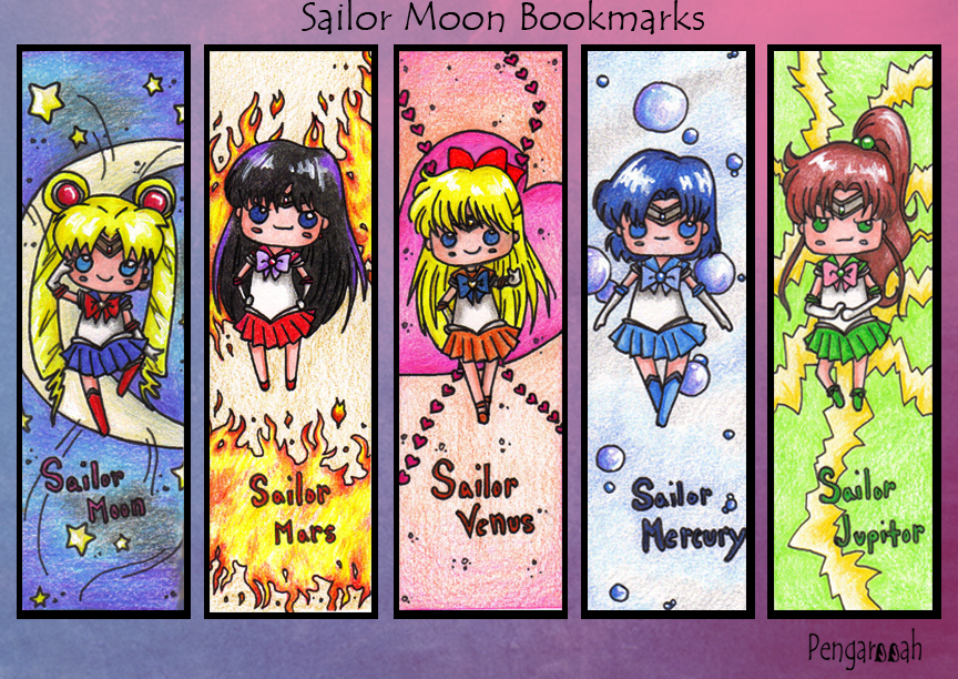 sailor moon bookmarks by pengarooah on deviantart