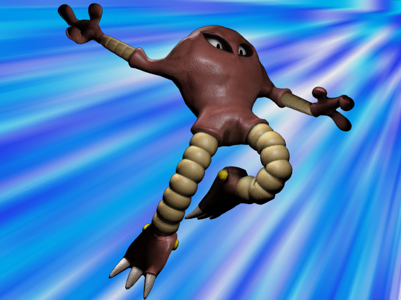 Hitmonkee hitmonlee 3d by rubenvoorhees1 on DeviantArt