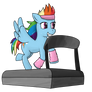 Rainbow Dash on a treadmill