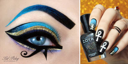 Katy Perry Dark Horse inspired makeup and nail-art