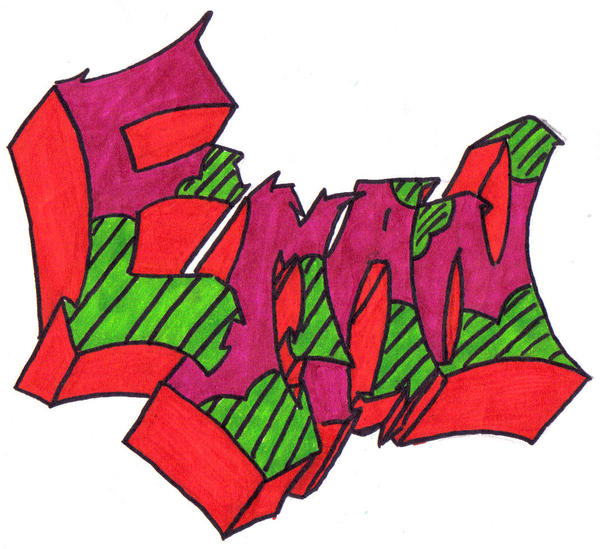 Eaman Lettering Eman Tag by GuppySinghB on DeviantArt