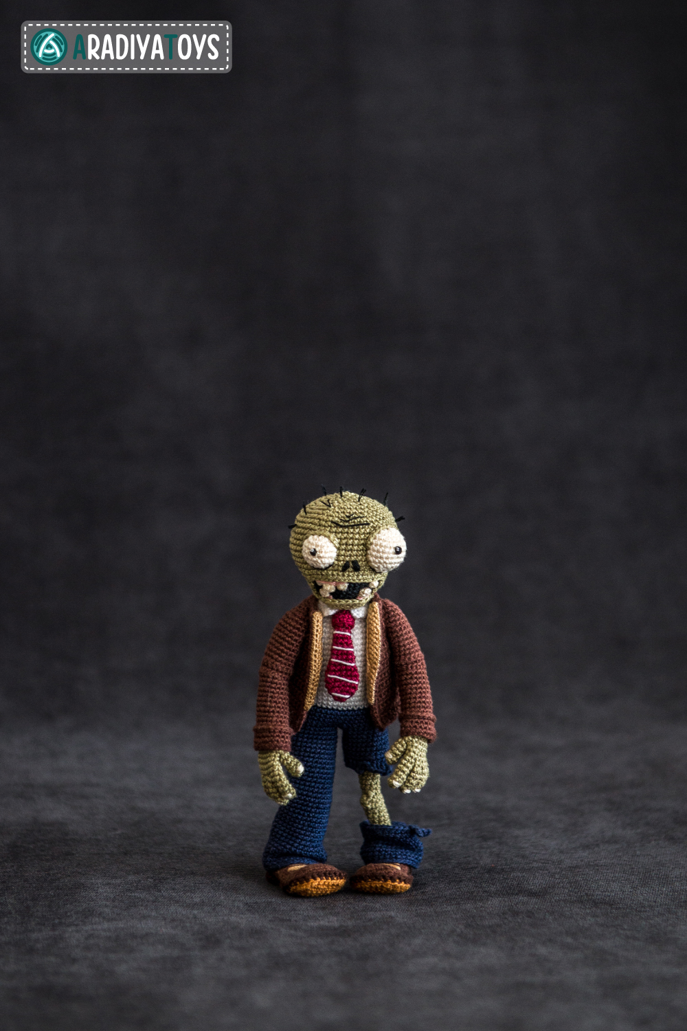 Zombie from 'Plants vs Zombies' crochet toy