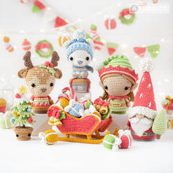 Christmas Minis set 3 crochet pattern, AradiyaToys