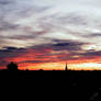 Sunset over Leipzig panorama