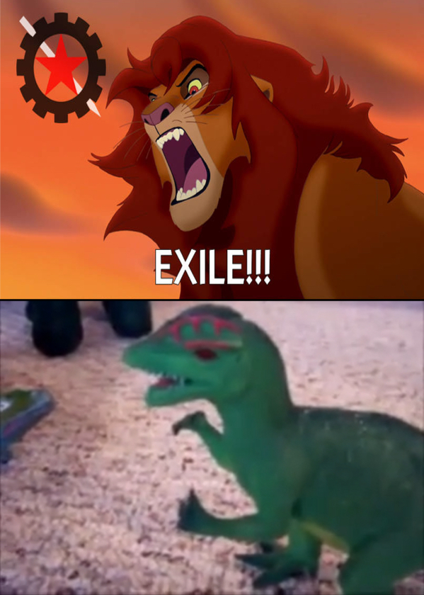 Simba Getting Exiled Simba exile dilophosaurus by Corbettthomashobby on DeviantArt